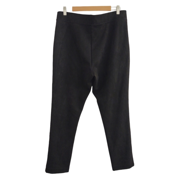 Andrew Marc Scuba Faux Suede Ponte Black Pants Pull On Soft Stretch Size XL - Picture 5 of 10